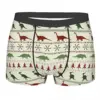 Christmas Green Man's Boxer Briefs Dinosaurs Breathable Funny Underwear High Quality Print Shorts Gift Idea 1
