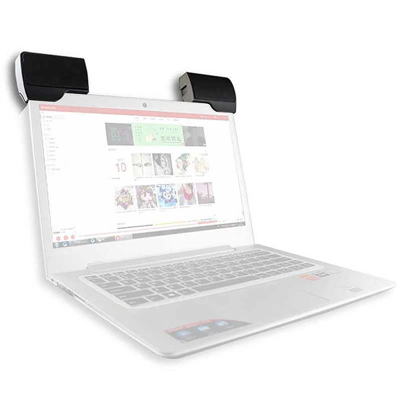 노트북 데스크탑 PC용 휴대용 미니 클립 USB 사운드바, 블랙 사운드바, USB 전원 스피커, 서브우퍼 사운드 플레이어