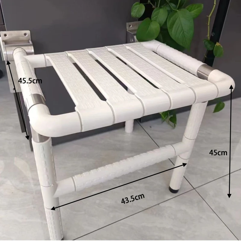 Quality Sitting Toilet Bathroom Stool Folding Adults Folding Metal Shower Chair Wall Mounted Sgabello Doccia Bathroom Furniture 2