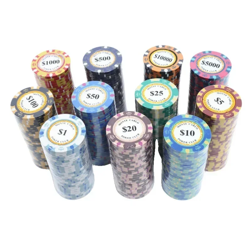 Monte Dollar Carlo Coins 10pcs Golden Clay Poker Chips Casino Coins 14gram Clay Coin Poker Chips Entertainment poker chips