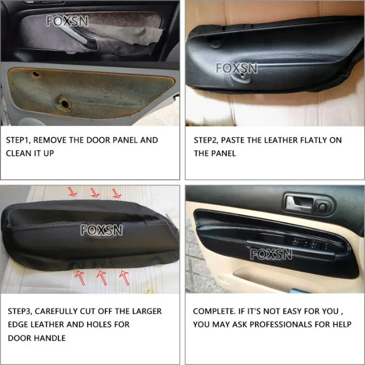 Armrest Panel Cover 4pcs for VW Golf 4 MK4 Bora Jetta 1998-2005 4 Door Car