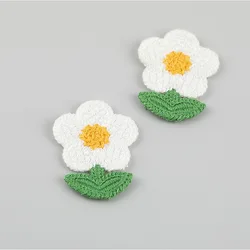 Floral Embroidered Knitted Patches - Decorative Fabric Stickers and Accessories (Set of 10) - 30pc (7)