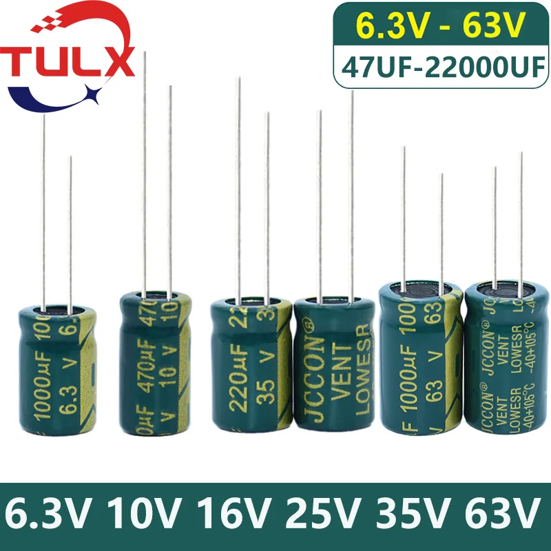 5Pcs Capacitor 6.3V 10V 16V 25V 35V 50V 63V   100UF 220UF 330UF 470UF 680UF 1000UF 1500UF 2200UF 3300UF 4700UF 10000UF 22000UF 10v aluminum electrolytic capacitor 100uf 220uf 330uf 470uf 680uf 1000uf 2200uf 3300uf 4700uf 6800uf 10000uf