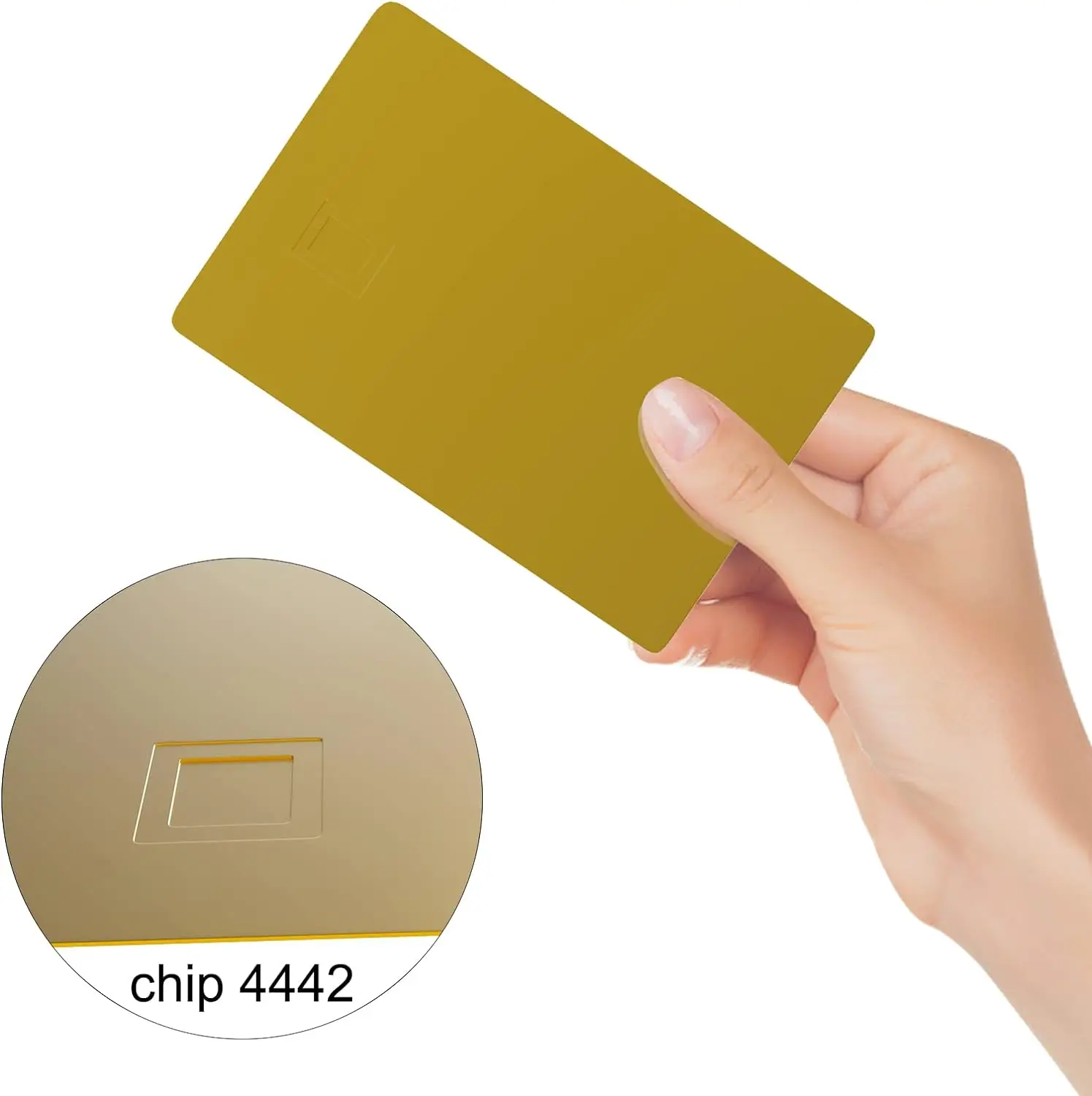 24k Mirror Credit Card Blank DIY 4442 Chip Slot with Hico 3 Track