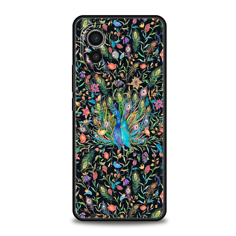 Peacock Pattern Soft TPU Phone Case - Elegant Animal Design Cover