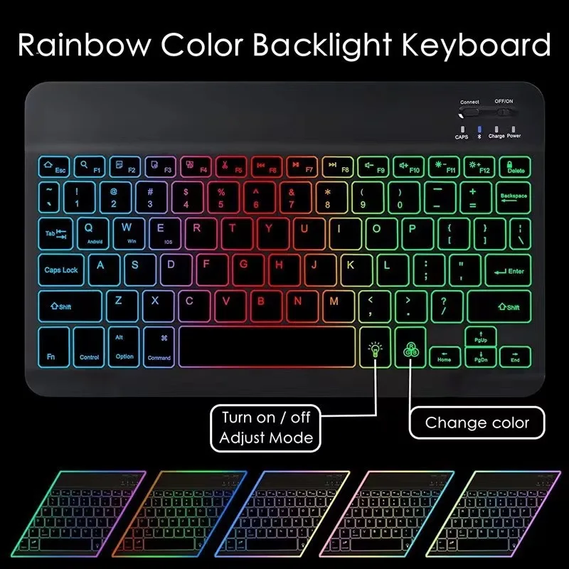 Wireless Keyboard Wireless Keyboard Mouse Tablet Keyboard iPad Keyboard Backlight Wireless Keyboard for Samsung Galaxy Tab S10 S9 S8 Ultra FE A9 Plus Tablet Keyboard And Mouse for iPad Pro 11