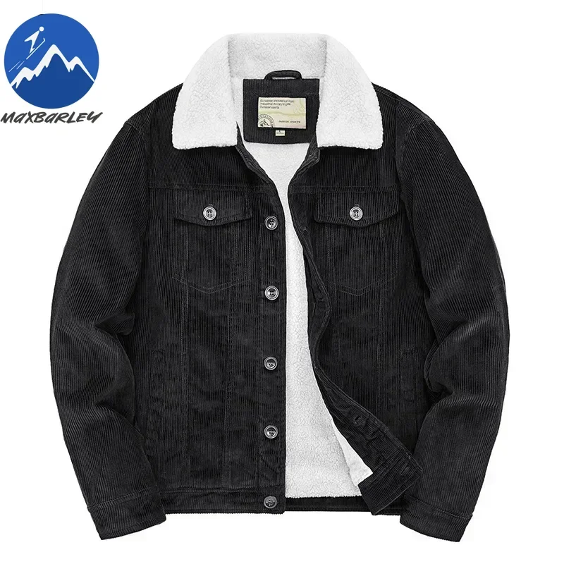 Male Cotton Jackets Padded Warm Loose Parka Coat Corduroy Short