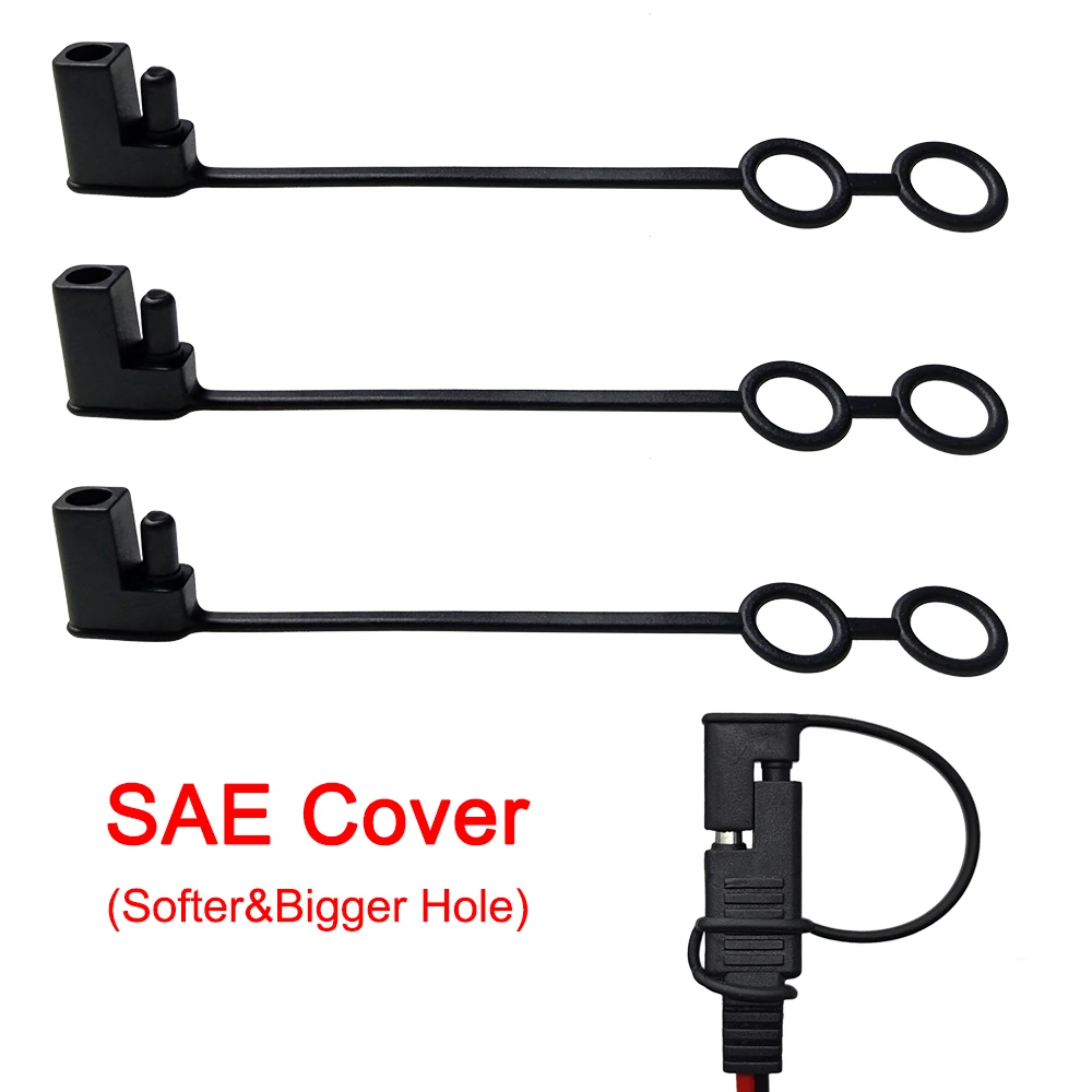 SAE Staubkappe (Upgrade), 2-poliger Ersatzstecker, wasserdichter Gummi-Abdeckungsdeckel, oberer Schutz, SAE-Solarmotor-Anschlussadapter – Detail 1