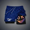 2024 Men's Smiling Face Printed Fitness Shorts Double-Layer 2-in-1 Quick Drying Fitness Outdoor Leisure Training Sports Shorts 4