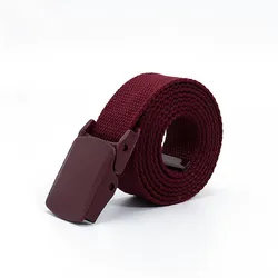 Vibrant Unisex Nylon Canvas Fashion Belt - Trendy Casual Accessory - 120cm (Burgundy)