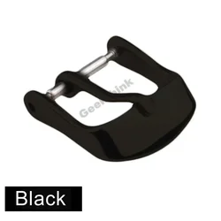 Elegant Stainless Steel Watch Buckle for Leather Straps - Gold, Silver, Rose Gold Finish (Black 10mm)