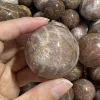 Natural Golden Sun Stone Sphere Quartz Crystal Magic Ball Healing Reiki Rock Stone Collectibles Without Base 6