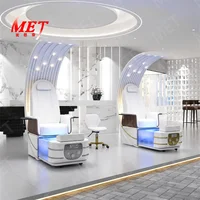 Unique Nail Salon Creative Design Manicure Moon Shaped Pedicure Chair Modern Electric Foot Spa Chair 2