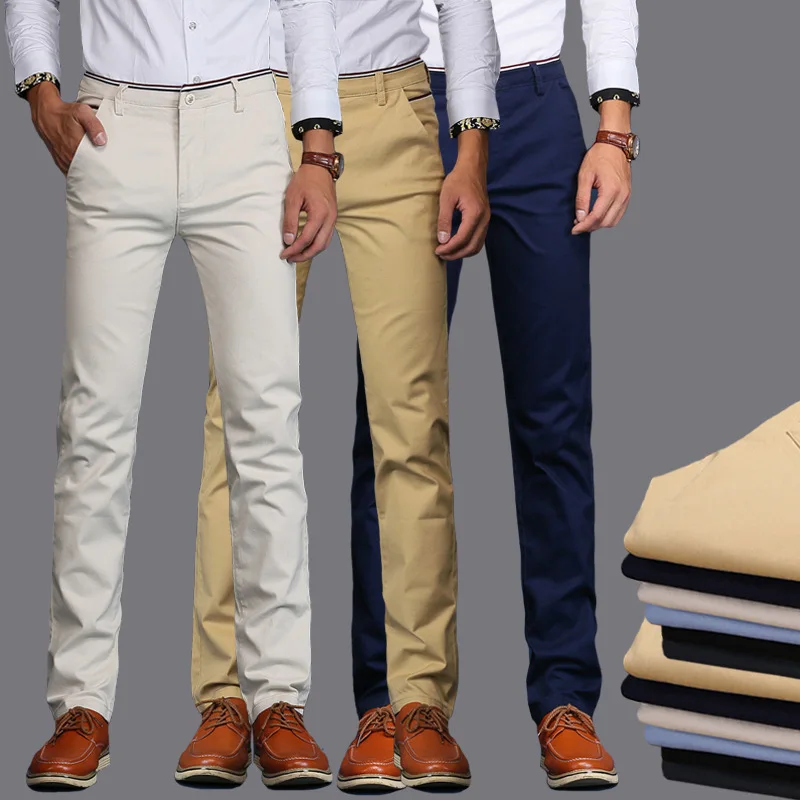 Casual Pants 6 Colors Spring and Summer Men's Slim Casual Pants Fashion Business Cotton Thin Trousers Classic Style