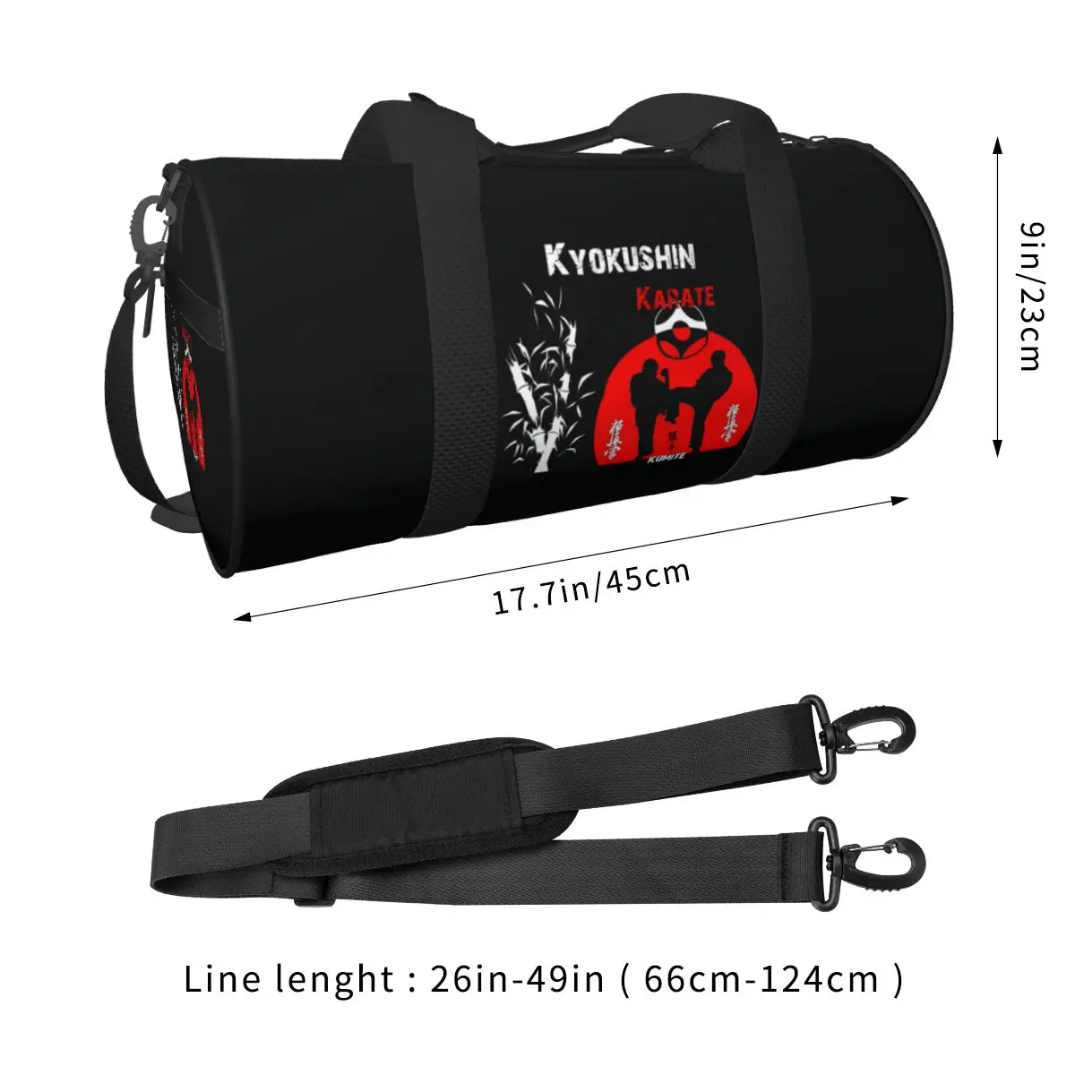 Aikido Kyokushin Karate Sensei Sport Bags Samurai Martial Arts Large Gym Bag Outdoor Couple Handbag Swimming Graphic Fitness Bag 3