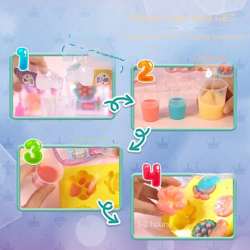 Cat Claw Pinching Toy Material Pack DIY Craft Blowable Bubble Cat Paw Mochi Material Pack Reusable Non-marking 5