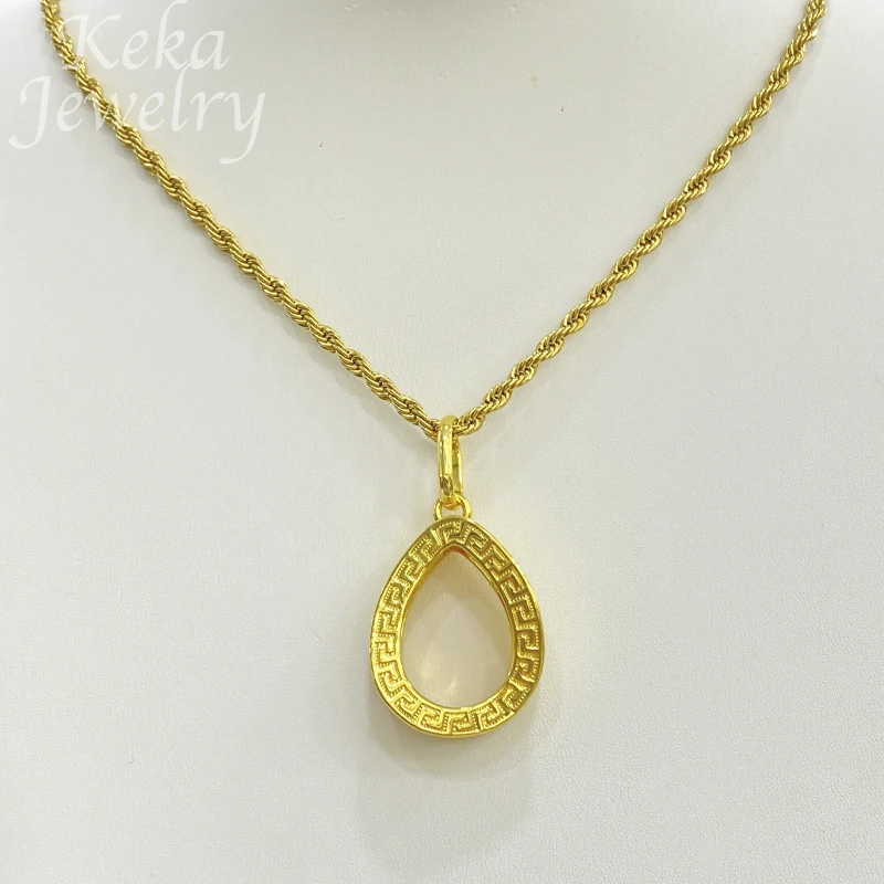 Dubai Golden Jewelry Sets for Women Luxury Italian Bridal Necklace Pendant Earrings Wedding Party Accessories Lady Gifts - 6