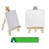 2 Sets Mini Canvas Panel Wooden Easel Sketch Pad Settings For Painting Crafts Drawing Decoration Gift Art Supplies 1