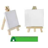 2 Sets Mini Canvas Panel Wooden Easel Sketch Pad Settings For Painting Crafts Drawing Decoration Gift Art Supplies 1