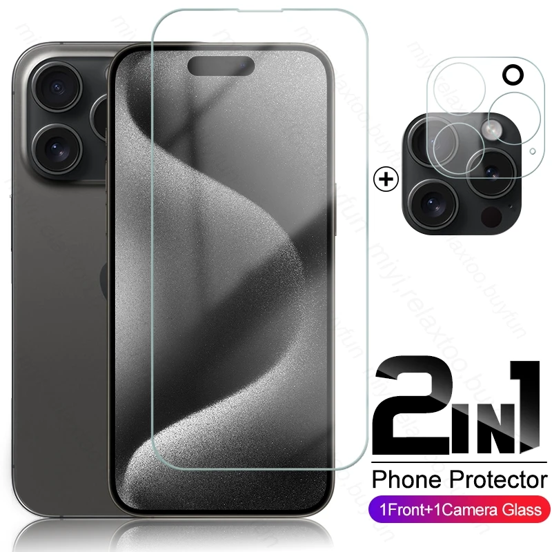 

2 в 1, защитное закаленное 3d-стекло для объектива камеры Iphone 15 ProMax
