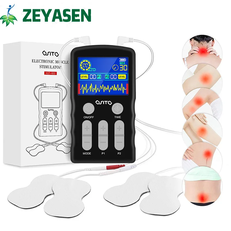 25 Modalità Dual Channel Fisioterapia Unità Tens Stimolatore Muscolare Elettrico Ems Digital Pulse Body Massager Agopuntura Sollievo Dal Dolore