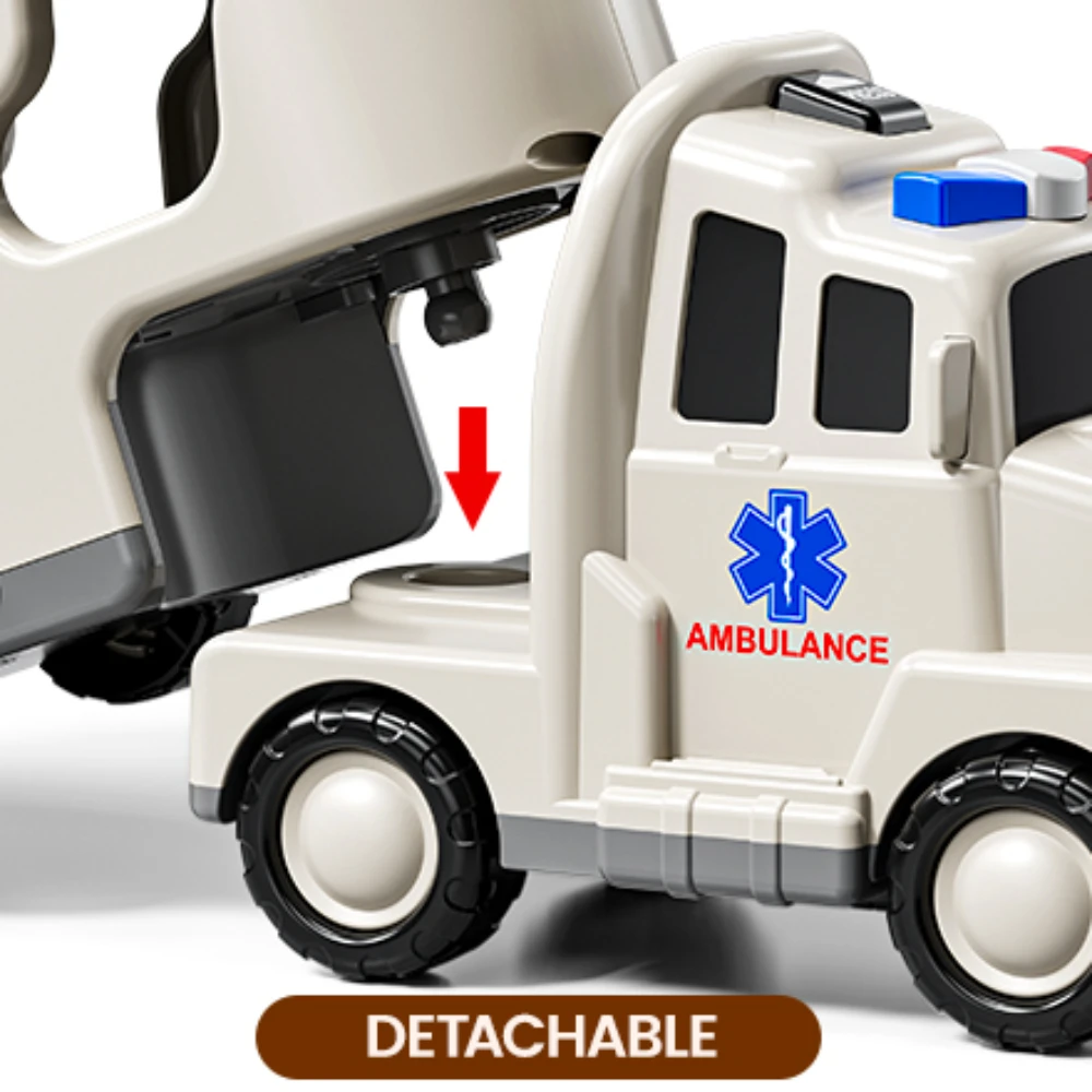 WizKidz Play Ambulance Toy Vehicle Truck With Light & Sound for Kids 3+ Years Old Emergency Rescue Police Fire Helicopter Gifts 3