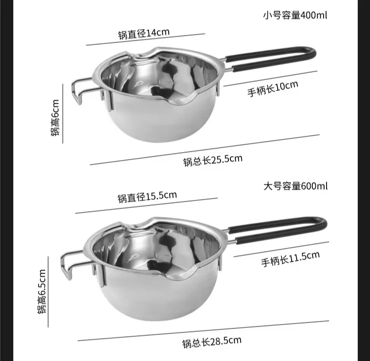 Bakeware Wax Candle Candy Melts Chocolate Double Boiler Metal Stainless Steel Chocolate Warmer Melting Bowl