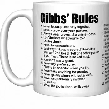 Gibbs Rules mugs-11oz 심플 오피스 세라믹 커피 머그, 성공 기준 티 컵 아내 남편을 위한 선물