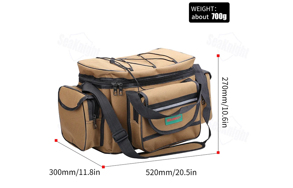 SeaKnight Marke SK003 22L Große Angeltasche Wasserdichte Nylon Multifunktionale Angelgerät Pack Outdoor Umhängetasche 50*27*28 cm – Detail 4