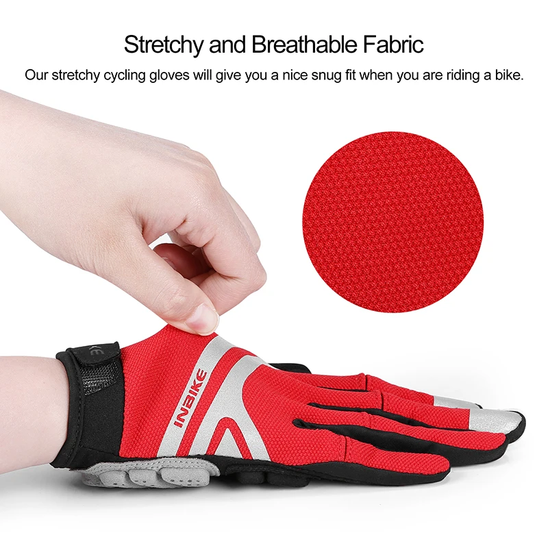 INBIKE Cycling Gloves for Men/Women Durable Bike Gloves with Touchscreen-Padded Anti-Slip MTB Bicycle for Cycling/Outdoor