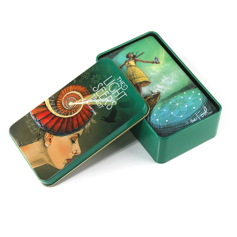 Light Seer's Tarot 78 Cards in Tin Metal Box with Paper Guidebook tarot cards