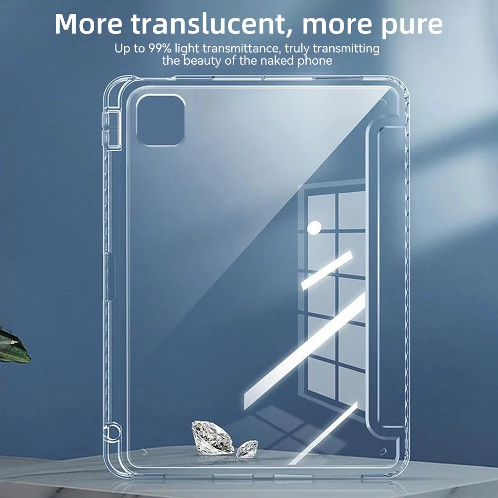 Clear Tablet Cover with Pen Holder and Awake/Sleep Function