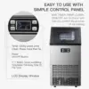 Star Commercial Ice Makers Machine Stainless Steel Makers 100 Lbs of Ice Per 24H with 33 Pounds Storage Capacity Ice Cubes Frees 2