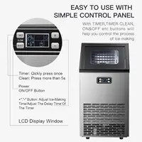 Star Commercial Ice Makers Machine Stainless Steel Makers 100 Lbs of Ice Per 24H with 33 Pounds Storage Capacity Ice Cubes Frees 2