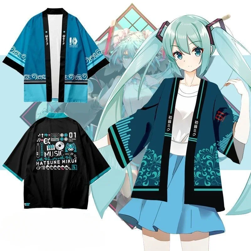 

Футболка Hatsune Miku с коротким рукавом, аниме, периферийные шорты с героями мультфильмов, милая одежда для косплея, повседневная универсальная Новинка