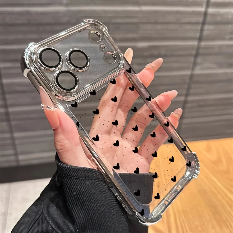Love Heart Plating Phone Case - Stylish and Protective Cover