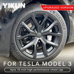 4PCS Hub Cap Performance for Tesla Model 3 18-Inch Wheel Cap Replacement  Automobile Hubcap Full Rim Cover Accessories 2018-2024
