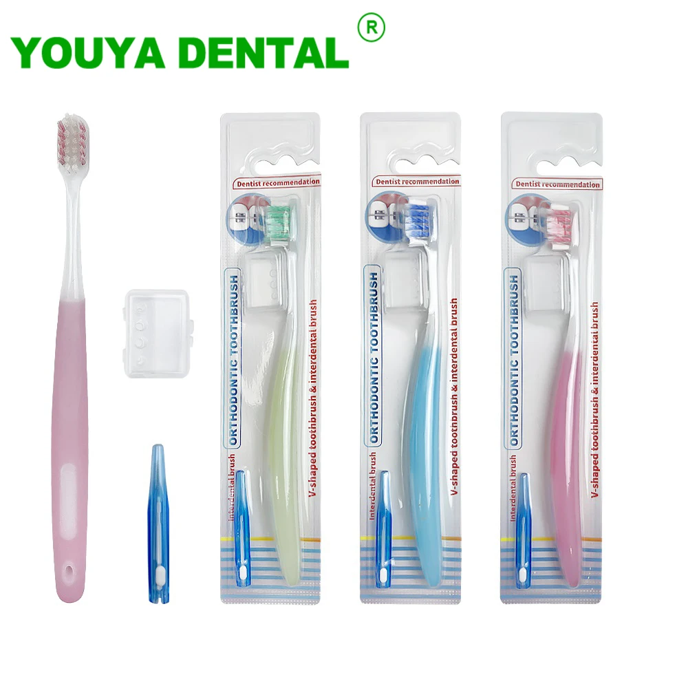 5pcs Orthodontic Toothbrush With Interdental Brushes Clean Ortho Braces Dental Tooth Brush Soft Bristle Toothbrush Oral Care