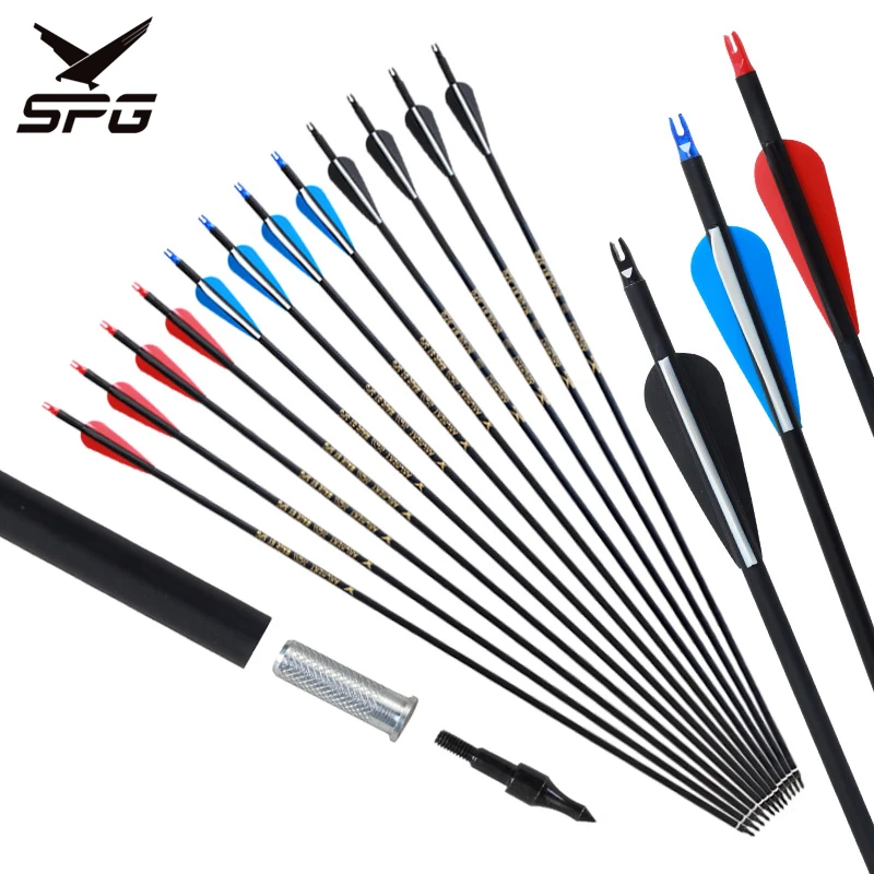 40pcs500SpineArrowBulk78mmMixedCarbonFiberArrowArchery