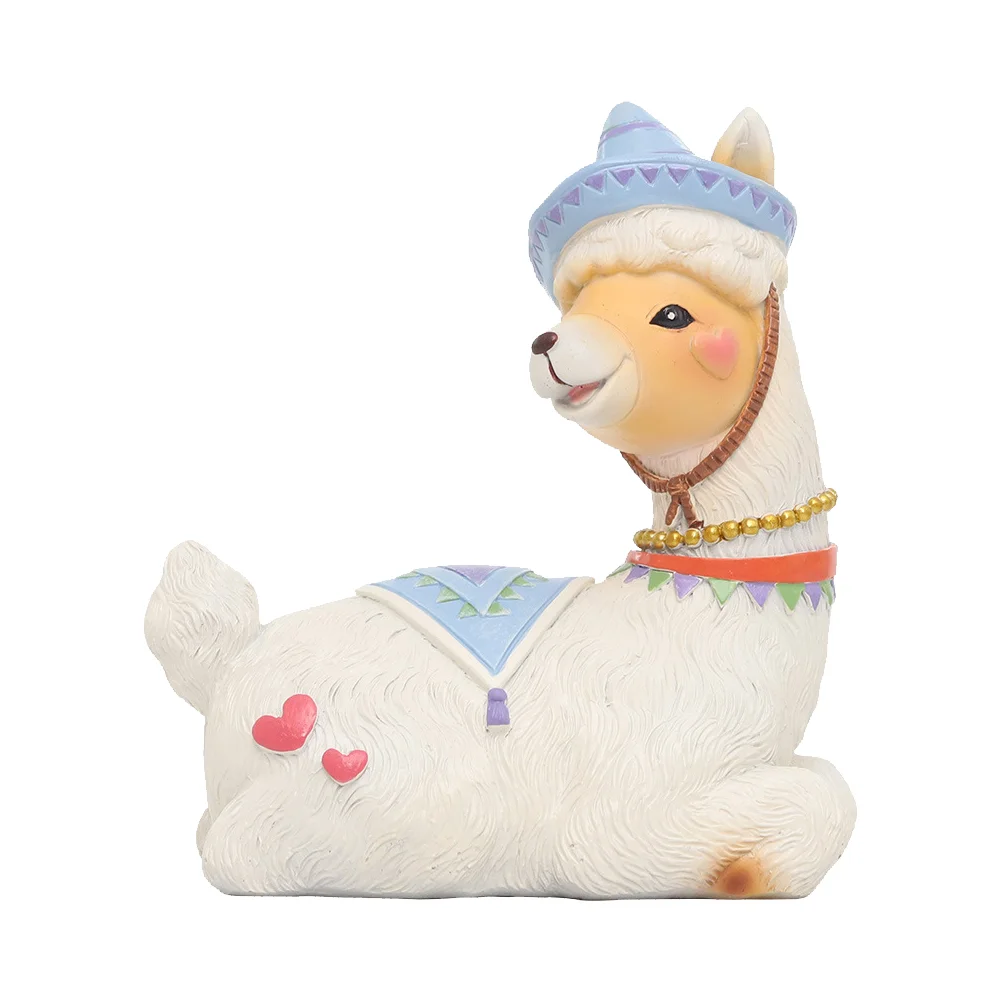 

Creative Alpaca Decoration Adornment Resin Mini Animal Alpaca Craft Ornaments for Home Office Bedroom Decor (Travel