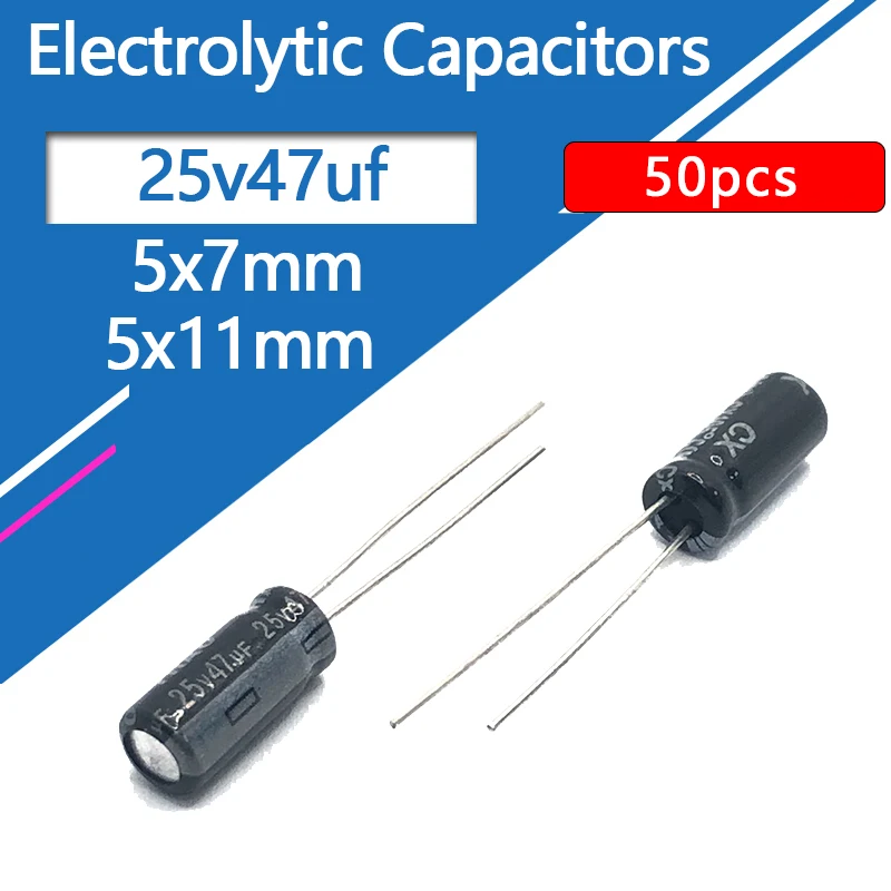 50PCS Condensatori Elettrolitici In Alluminio 16V 220UF 5x7mm