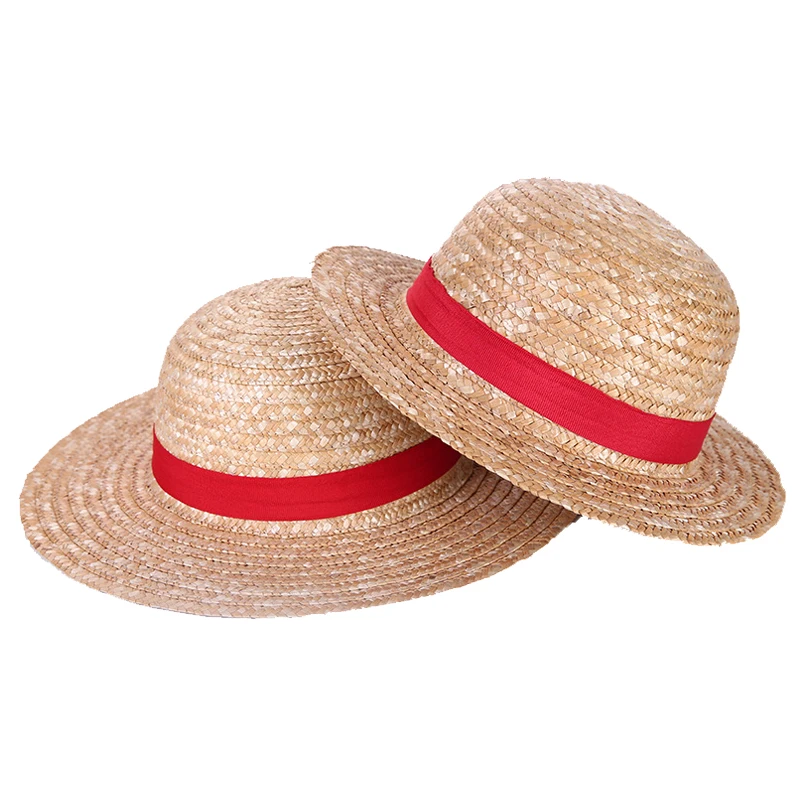 Anime Cosplay Hat Boy Girl One Piece Straw Neck String Luffy
