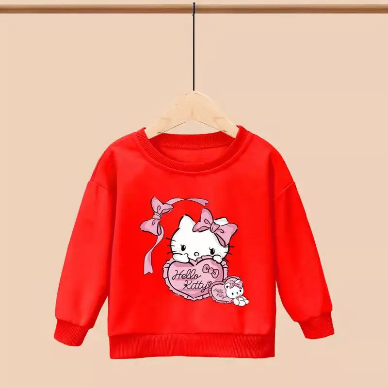 thumbnail image 1 of Hello Kitty-suéter de tendencia de otoño para niños y niñas, camisetas de manga larga con estampado informal coreano, camisetas, ropa para niños, 1 of 5