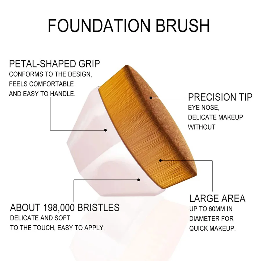 Foundation Flawless For Liquid Makeup Brush Portable  Beauty Professional Large Soft Base Face Blush Brushes Bristles Female