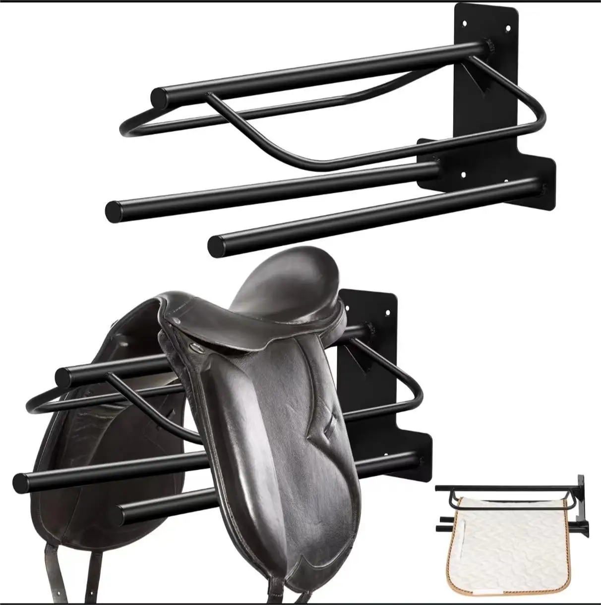 1 Pack Saddle Rack Wall Mount Saddle Stand Saddle Pad Rack Horse Tack Storage for Western Saddles Horses Blanket Accessories 5