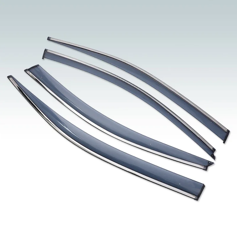 Stainless Steel Line Acrylic Window Deflector SUN/RAIN Shield Visor Vent For2013- Infiniti Q50 Q50S