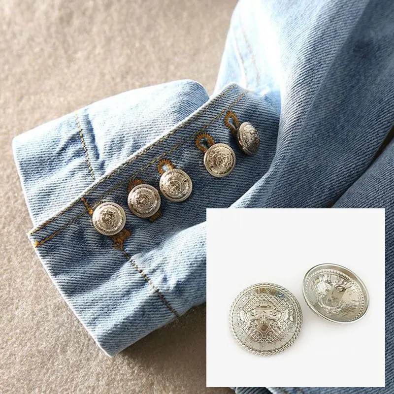 Description Picture 4 of item10Pcs Metal Buttons For Clothing Designers Handmade Luxury Garment Sewing Accessories Decorative Wholesale Coat Craft HandmadDIY