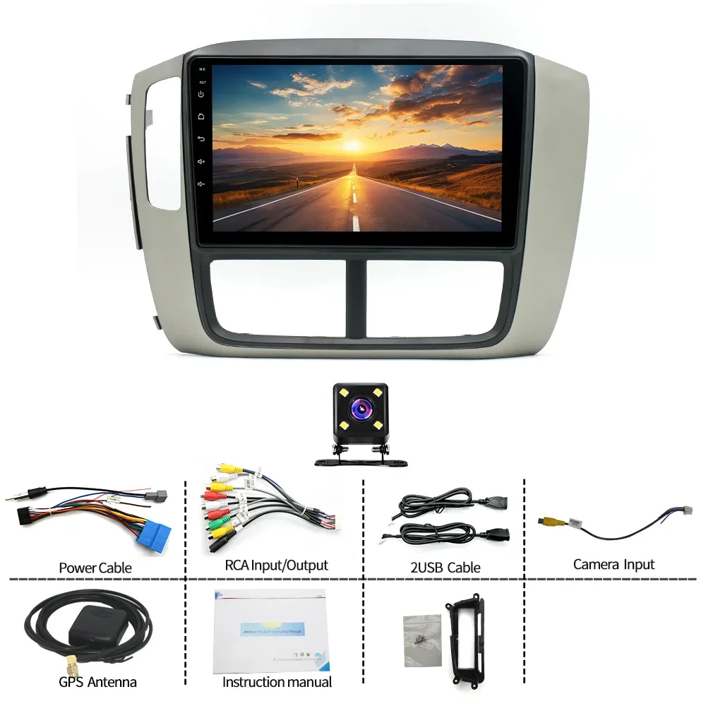 9 Inch Android 13.0 2G+32GB For Honda Pilot 2006 2007 2008 Car GPS Navigation Multimedia Player Radio Tape Head Unit DSP Carplay