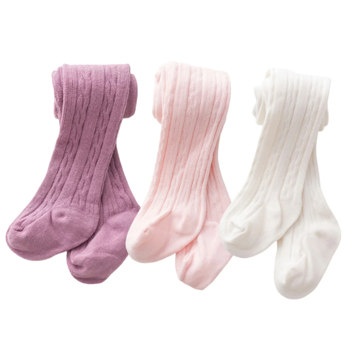 3Pcs/Set Adorable Baby Toddler Patterned Feet Pantyhose - Soft, Breathable and Comfortable Cotton Outer Children's Pantyhose