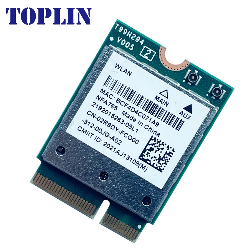 QCNFA765 M2 키 E 와이파이 6 BT 5.3, M.2 NGFF 모듈, 와이파이 네트워크 카드, NFA765A, 802.11ac/ax, 2.4G, 5G, 6G, 2400mbps